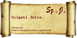 Szigeti Júlia névjegykártya