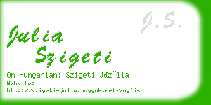 julia szigeti business card